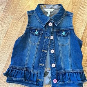 Matilda Jane Blue Denim Vest with Ruffle Hem